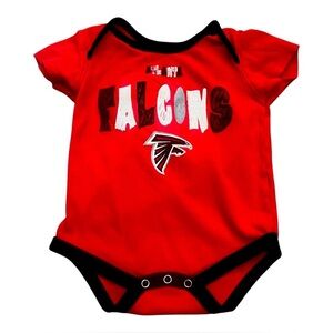 Unisex one piece 12 Months red snaps short sleeves graphic Atlanta Falcons